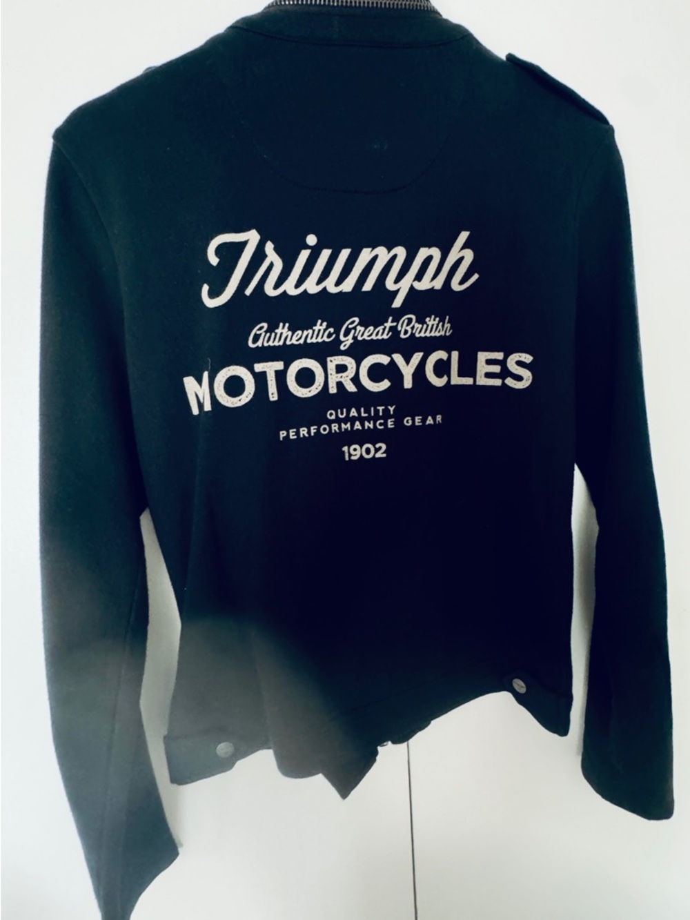 Triumph Motorcycles Black Moto Jacket Cotton Biker Zip Up - Picture 3 of 4